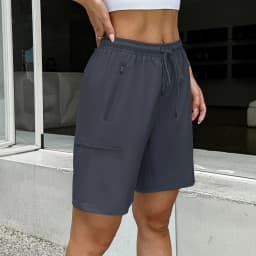 Drawstring Loose Women Shorts with 4 Pockets Quick Dry Elastic Outdoor Running Shorts Summer Breathable Casual Shorts