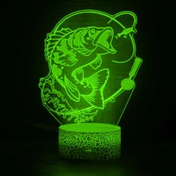 Nighdn 3D Fish Lamp LED Night Light for Kids Room Decor 7 Color Illusion Bedside Lamp Child Nightlight Gift for Men Girls Boys
