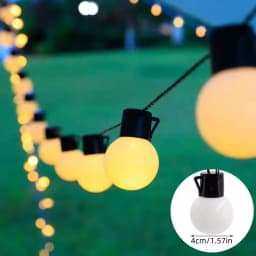 1PC LED Solar Light String,Outdoor White Balls Decoration Lights Hanging Lights For Garden,Yard,Patio,Balcony,Camping&Holidays