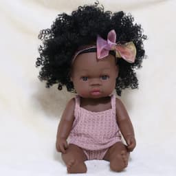 14 Inch 35cm Reborn African Doll Simulation Soft Vinyl Newborn Baby Dolls Children Lifelike Toys Girls Christmas Birthday Gifts