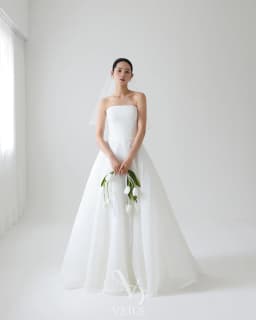 OLOEY Simple White Wedding Dress Strapless A-Line Bridal Gown Elegant Korean Style Backless Civil Evening Dresses Vestidos