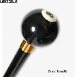 Black Beech Wood Walking Cane with 8 Ball Handle 2-Piece Detachable Fashionable Stick for Men And Women Daily Use Cosplay