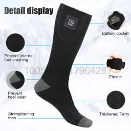 Winter Heating Socks With Battery Box Rechargeable Anti-Cold Men Thermal Heated Foot Warmer Outdoor Camping Ski Sports Wnter