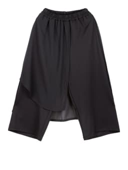 [EAM] High Elastic Waist Black Chiffon Asymmetric Pants New Loose Fit Trousers Women Fashion Tide Spring Autumn 2026 1DF4656