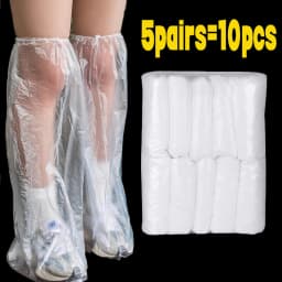 10/20pcs Disposable Shoe Covers Blue Transparent Plastic Outdoor Rainproof Thick Wear-resistant Waterproof Isolation Foot Covers
