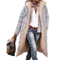 Women Autumn Winter Parkas Solid Color Long Sleeve Hooded Zippers Pockets Warm Casual Fashion Comfortable Regular Standard Fit