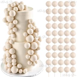 50/100pcs Cake Ball Picks Topper Wholesale 4 Sizes Foam Balls Cake Toppers for Birthday Christmas Wedding Cake Decoration Favor