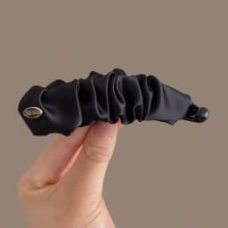 Elegant Solid Fold Fabric Banana Hairpin For Women Girls High Ponytail Holder Hair Clip Barrette Fashion Hair Accessories