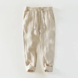 Spring Summer New Breathable 100% Linen Straight Pants Men Clothing Casual Simple Slim Trousers BL8236