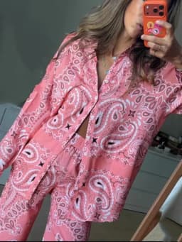 Printing Shirt Two Piece Set Full Sleeves Single Breasted Blouse Pants Casual Vacation Outfit for Women