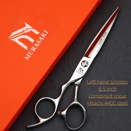 6.0-7.0 inch MURASAKI Left Hand Scissors, Rose Gold Coating, VG10 Metal Steel Barber Shears, Salon Top-Level Hair Cutting Tools
