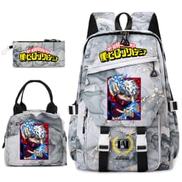 My Hero Academia Anime Print School Backpack Set for Girls Casual Lightweight Student Bookbag with Lunch Bag Pencil Case