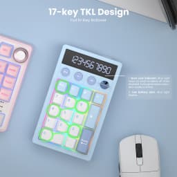 RK ROYAL KLUDGE M20 2.4G Wireless Numpad Keyboard Tri-Mode 17 Keys RGB Hot-Swappable Gasket Knob Calculator Keyboard PBT Keycap
