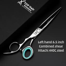 Professional Left Hand Scissors,6-6.5-6.8 inch Hair Cutting Scissors,Japanese 440C Steel,High Quality Barbershop Accessories