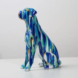 Creative Art Splash Color Painted Room Color Boxer Dog Ornaments Decor Home Entrance Wine Cabinet Office Decor Resin Crafts