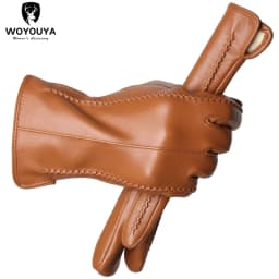 Touch Screen Leather Gloves, High-End Leather Gloves Women, Genuine Leather Winter Gloves, Keep Warm Women's Leather Gloves-2226