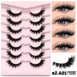 GROINNEYA False Eyelashes 3D Mink Lashes Cat Eyelashes Fluffy Wispy Volume Lashes Fake EyeLashes Natural Lashes Strips Makeup