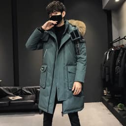 Men's New Korean Version Thick Parka Over the Knee Men's Mid to Long Style Trendy Handsome Men's Coat High Quality Design Parkas