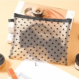 Mesh Makeup Bag Small Clear Cosmetic Pouch for Women Mini Lipstick Organizer Travel Card Toiletry Bag Storage Pouch for Purse