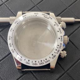 VK63 Watch Case with Sapphire Glass Stainless Steel Case with Ceramic Bezel Men's Watch Accessories for VK63 Quartz Movement