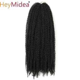 Marley Hair for Twists 18 Inch Long Afro Kinky Marley Braids Hair Kanekalon Synthetic Marley Braiding Hair Extensions Heymidea
