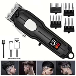 Professional Hair Clippers for Men Professional - Cordless Barber Clippers for Hair Cutting & Grooming Rechargeable Beard Trimmer USB Rechargeable Grooming Kit with 4 Guide Combs & Cleaning Brush