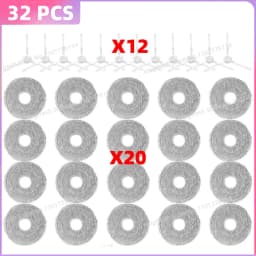 Fit For Conga 20090, Everybot Q9, Inic iX30 AI Ultra, 3i P10 Ultra, ILIFE T60s, Airbot X40 Ultra/X40 Master Brush Filter Bag Mop