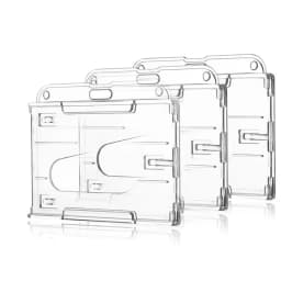 Transparent Cards Slots ID Tag Badge Holder with Badge Reel Cards Storage Organizer Employee Pass Work Card Case Sleeve