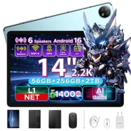 DOOGEE U14 2 in 1 WIFI Tablet PC Gemini Ai 14 Inch 2.2K Incell Screen 14000mAh Battery 56GB RAM (8+48) 256GB ROM 16MP Main Camera Widevine L1 Supports Smart Tablets