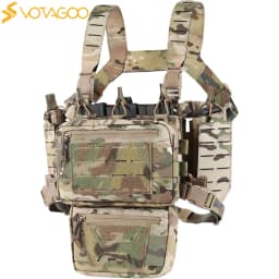 VOTAGOO Chest Equipment - Tactical Chest Equipment, Molle Modular Micro Combat Chest Equipment Adjustable and Detachable