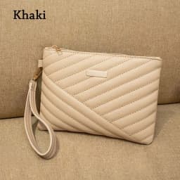 Women Stylish Leather Wristlet Bag Portable Envelope Bag Clutch Wallet Small Purse Traveling Backpack Shopping Bag Accessories