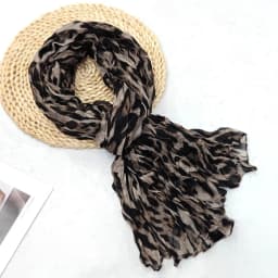 Fashionable Trend Gradient Blue Fold Shawl Soft Retro Pleated Long Scarf Sunscreen Scarf Spring Summer