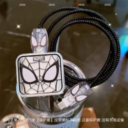Anime Spider Man USB Data Cable Protective Case DIY Cartoon Spider Man Cute PVC Protective Sleeve Suitable for 20W Phone