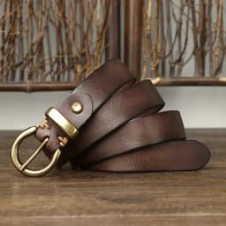 2.8CM Thick Genuine Leather Belt For Women Pin Copper Buckle Retro Cowhide Full Match Casual Jeans Women Belts Female Quality