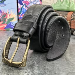 Retro Brass Belt Buckle Top Thick Genuine Leather Belt For Men Ceinture Leather Man Belt Vintage Cowboy Waist Belt Men MBT0020