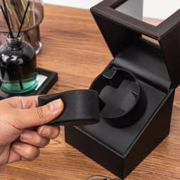 CCZIDONGH Automatic Watch Winder With Quiet Japanese Motor USB Cable Powered,Leather Exterior And Soft Flexible Pillow