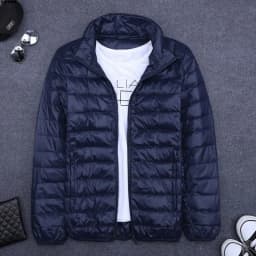 Men's Short Hooded Ultra-Thin Cotton Jacket Lightweight Fashionable Versatile Winter Outerwear Slim Fit Style Regular Length