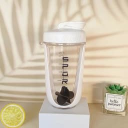 600ML Shaker Bottle with Plastic Whisk Ball BPA Free Plastic Protein Shakes Leakproof for Powder Workout Gym Sport