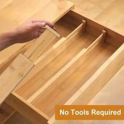 1/2/4Pcs Bamboo Drawer Dividers Organizers Adjustable Expandable Spring Loaded Drawer Separators for Kitchen Bedroom Dresser