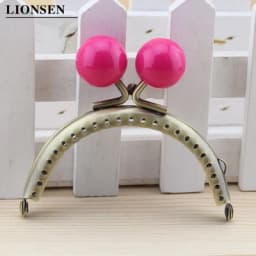 8.5cm Big beads Antique Bronze metal Purse Frame Handle for Clutch Bag Handbag Accessories Making Kiss Clasp Lock
