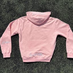 Vintage Letter Embroidered Pink Long Sleeved Pullover Y2K Fashion Personality American Street Autumn Winter Sports Loose Hoodies