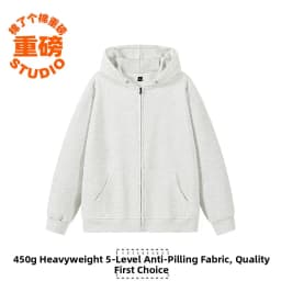 Pure Cotton Fleece Lined Hoodie Jacket Deep Blue Zipper Closure Sweatshirt Outerwear for Men And Women Autumn Winter Casual Wear