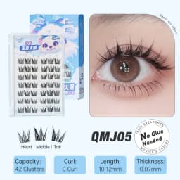 Yelix Glue Free Lashes Soft Natural Eyelashes Thick False Eyelashes DIY Individual Lash Clusters Daily Dating Makeup Lashes