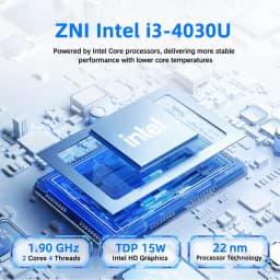 TexHoo Mini PC Intel I3 4th 4030U CPU 8G RAM 256G ROM Dual Display Double LAN Dual M.2 Windows 10 Desktop Computer WiFi5 BT4.2