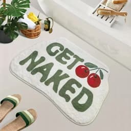 VIKAMA "GET NAKED" Cherry Bathroom Carpet Absorbent Anti slip Bathroom Mat Bathtub Shower Area Sink Soft Foot Mat