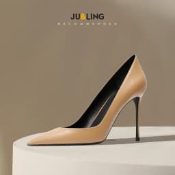 Temperament Pointed Wine Red High Heels Women's Soft Leather Single Shoes Shallow Mouth New Fashionable High Heels Single Shoes