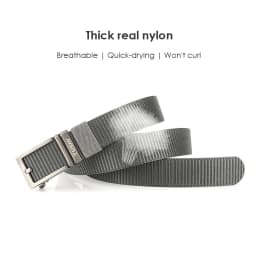 KOLBER Thick Casual Belt for Men Metal Automatic Buckle Soft Real Nylon Tactical Outdoor Belt Non-Hole Work Belt Male Waistband
