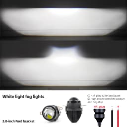 2.0 Bi Led Projector Lens Auto LED Fog Lights 3000K 4300K 6000K High and Low Beam for Toyota Nissan Tricolor Lens Fog Lamp