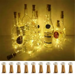 10pcs 2M 20LED Lamp Cork Shaped Bottle Stopper Light Glass Wine LED String Lights For Bar Xmas Wedding Home Decoration 9 Colors