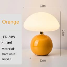 Mushroom Small Table Lamp Cream Roller Molded Ceramic Atmosphere Lamp Eye Protection LED Lamp Bedroom Headboard Decoration Light